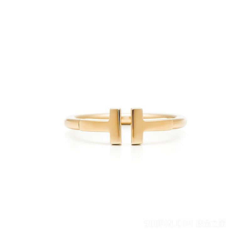 Tiffany T 系列 18K 黄金线圈戒指。