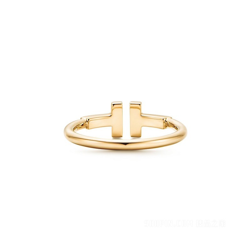 Tiffany T 系列 18K 黄金线圈戒指。