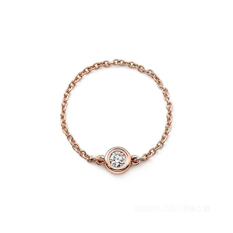 Elsa Peretti® 系列 18K 玫瑰金 Diamonds by the Yard™ 戒指。