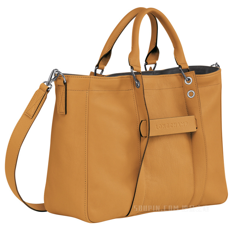 Longchamp 3D 手提包中号 - 米色