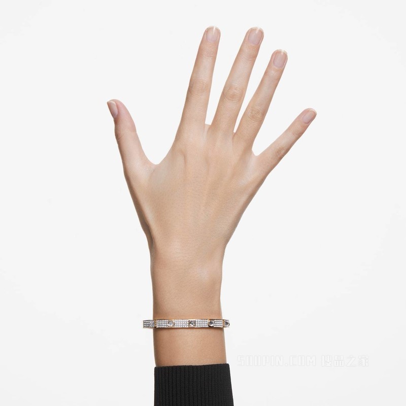 Thrilling Deluxe 手镯, 白色, 镀金色调