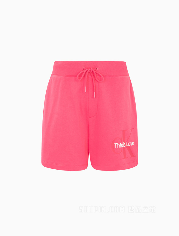 【彩虹系列】Calvin Klein 22春夏男士松紧腰纯棉印花LOGO短裤J321500