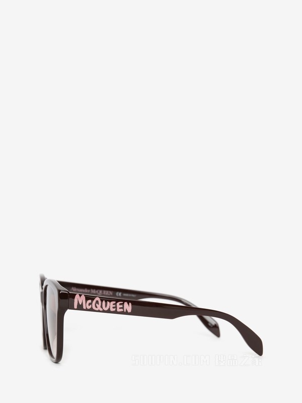 McQueen Graffiti方形太阳眼镜