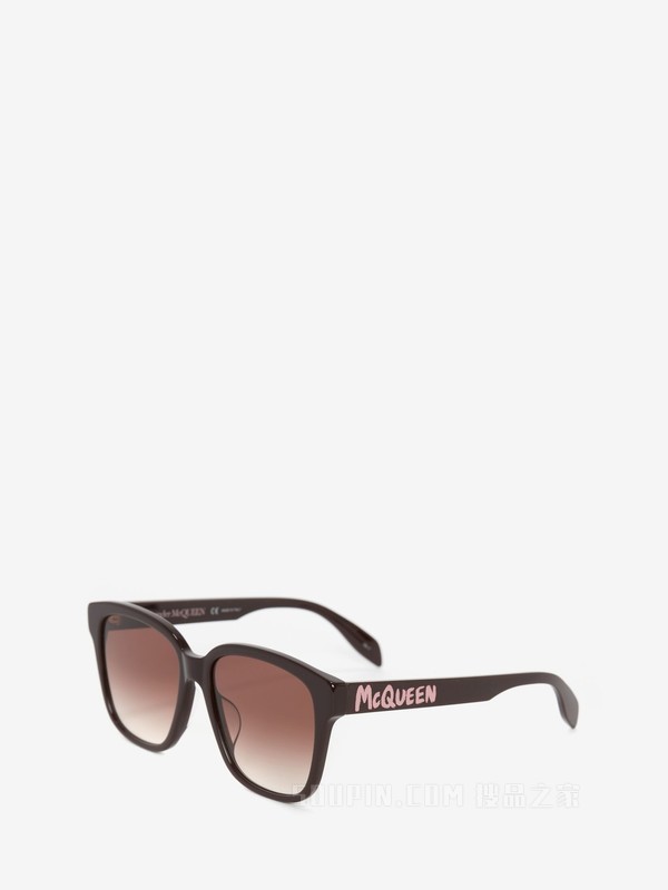 McQueen Graffiti方形太阳眼镜