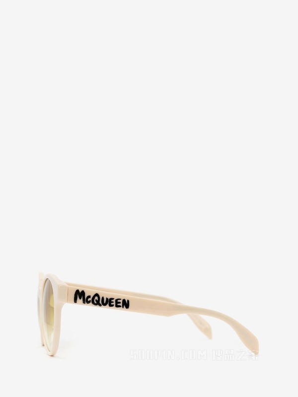 McQueen Graffiti圆形太阳眼镜