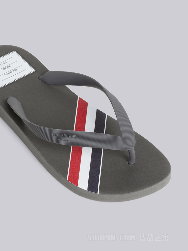 条纹橡胶人字拖鞋