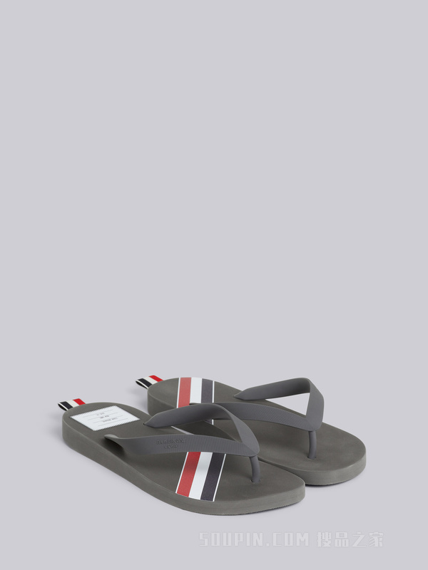 条纹橡胶人字拖鞋