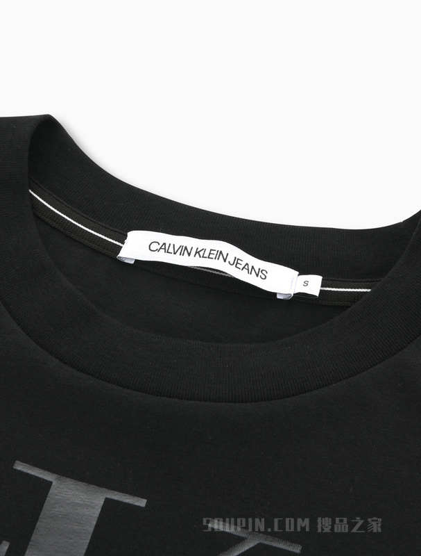 Calvin Klein 22春季新款女士时尚光泽印花透气棉质宽松短袖T恤ZW01735