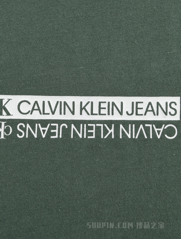 Calvin Klein 22春季男士简约纯棉吸汗透气镜像印花短袖T恤ZM01888