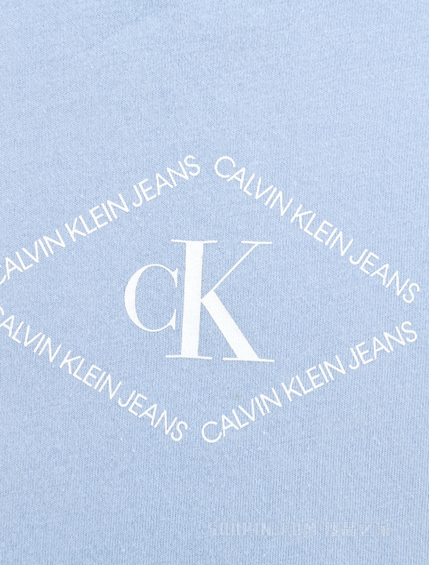 Calvin Klein 22春季新款男士休闲圆领菱形印花纯棉透气短袖T恤ZM01900