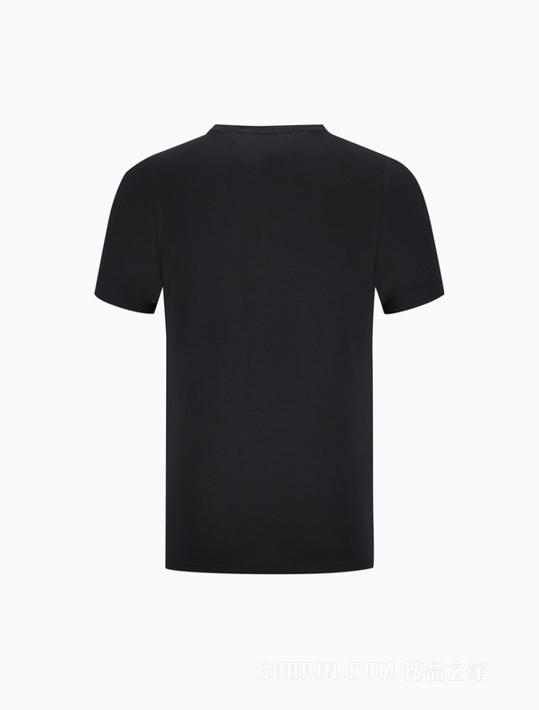 Calvin Klein 22春季新款男士简约休闲V领透气层叠LOGO短袖T恤ZM01866