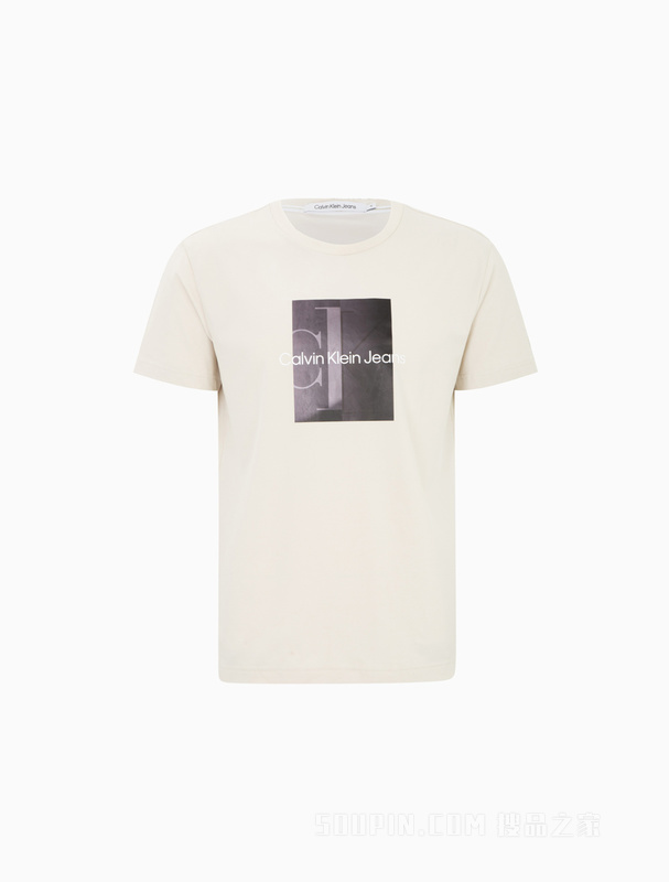 Calvin Klein 22春夏新品男士时尚圆领透气醒目LOGO印花短袖T恤J320566