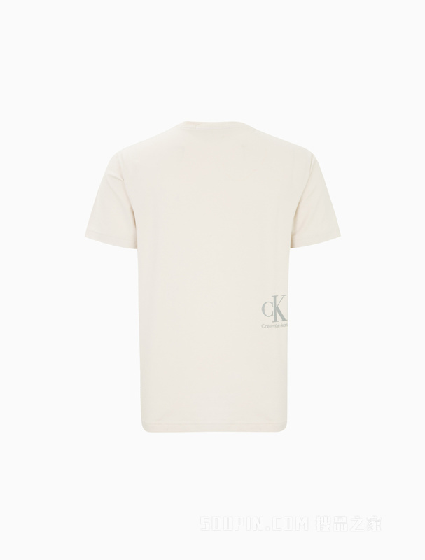 Calvin Klein 22春夏新品男士时尚圆领透气醒目LOGO印花短袖T恤J320566