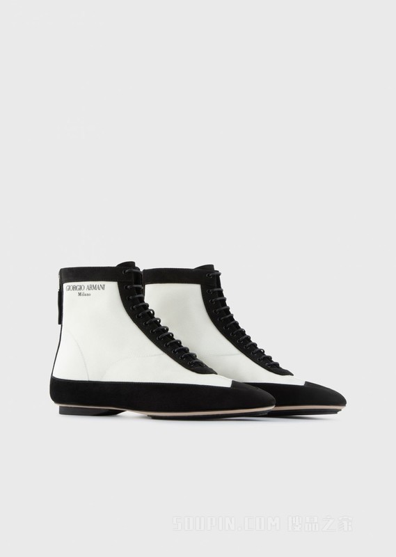Armani/阿玛尼】精美撞色系带靴子| Giorgio Armani X1M387 XN636