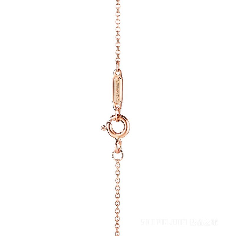 Tiffany Victoria™ 系列 18K 玫瑰金镶钻小号项链。