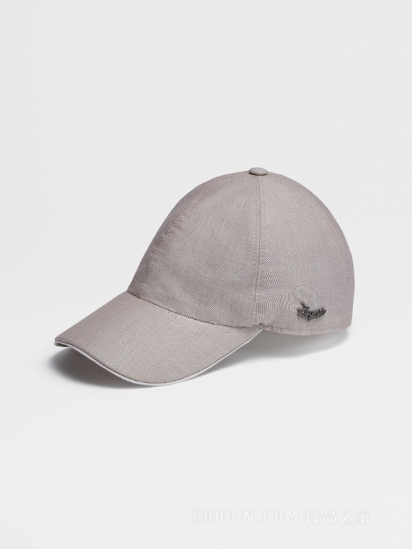 米色 Crossover 棉、亚麻及桑蚕丝混纺材质棒球帽