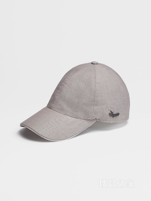 米色 Crossover 棉、亚麻及桑蚕丝混纺材质棒球帽