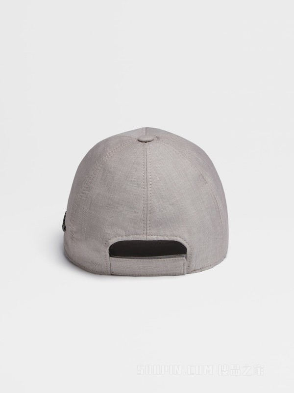 米色 Crossover 棉、亚麻及桑蚕丝混纺材质棒球帽