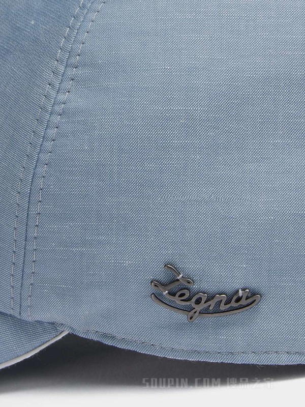 浅蓝色 Crossover 棉、亚麻及桑蚕丝混纺材质棒球帽