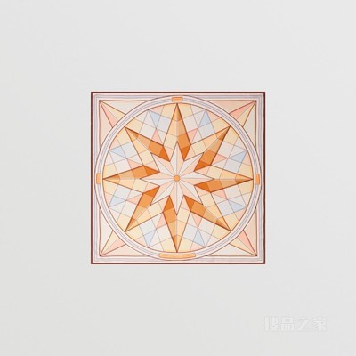 星辰印花丝质方巾 (桃红色)