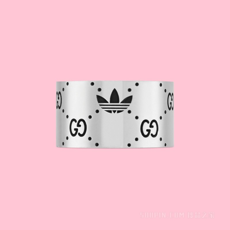 adidas x Gucci联名系列刻花超宽版戒指 925纯银