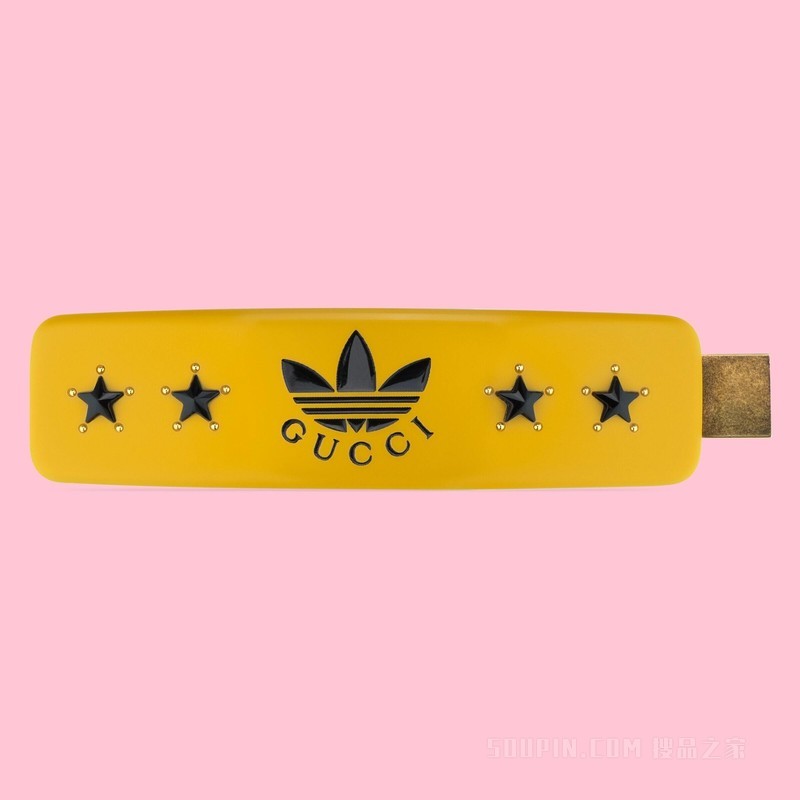 adidas x Gucci联名系列星星发夹 黄色树脂