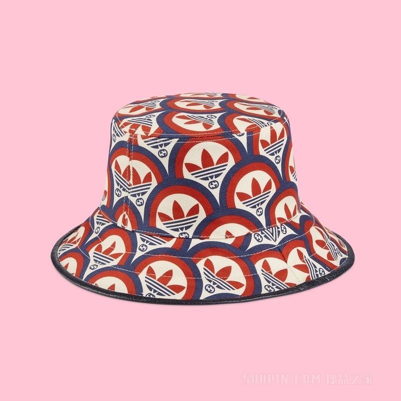 adidas x Gucci联名系列渔夫帽 蓝色和红色
