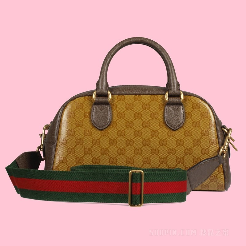 adidas x Gucci联名系列迷你旅行包 米色和棕色