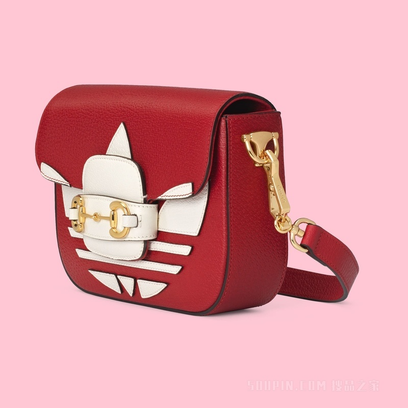 adidas x Gucci Horsebit 1955系列迷你手袋 红色皮革