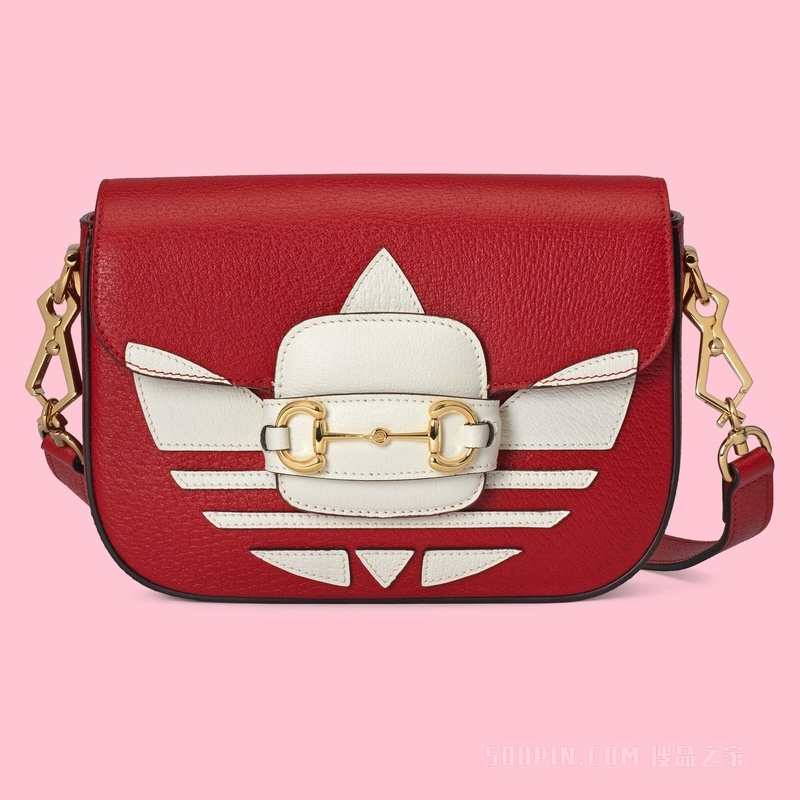 adidas x Gucci Horsebit 1955系列迷你手袋 红色皮革