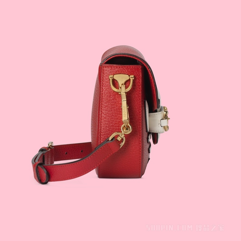 adidas x Gucci Horsebit 1955系列迷你手袋 红色皮革