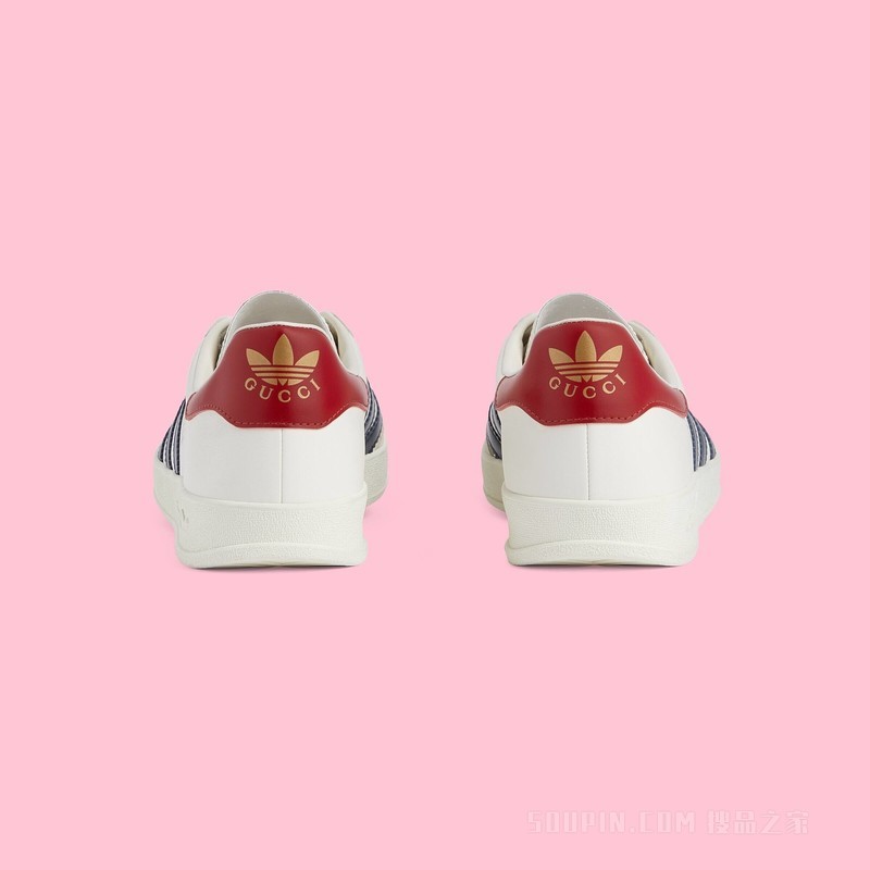 adidas x Gucci联名系列男士Gazelle运动鞋 白色皮革
