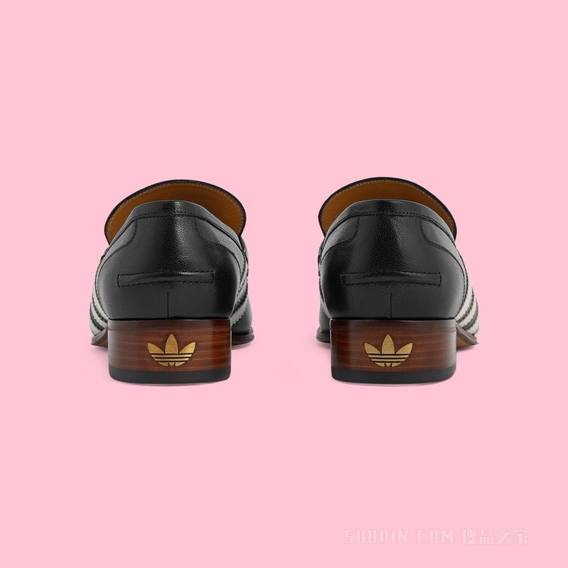 adidas x Gucci联名系列男士乐福鞋 黑色皮革