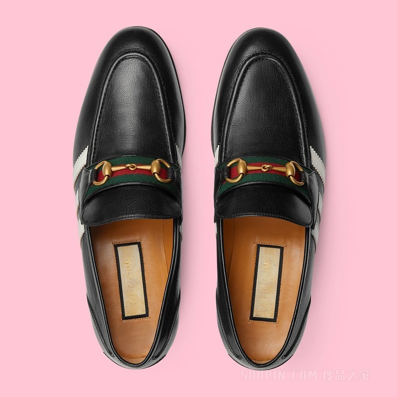 adidas x Gucci联名系列男士乐福鞋 黑色皮革