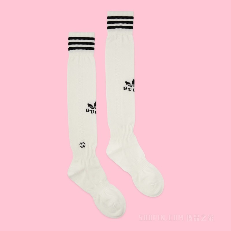 adidas x Gucci联名系列棉质长袜 白色和黑色