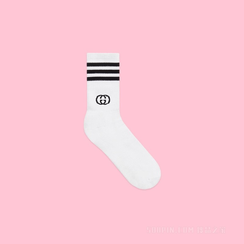 adidas x Gucci联名系列中筒袜 白色和黑色