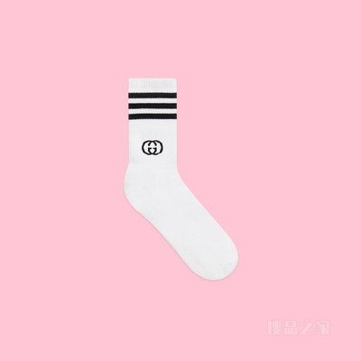 adidas x Gucci联名系列中筒袜 白色和黑色
