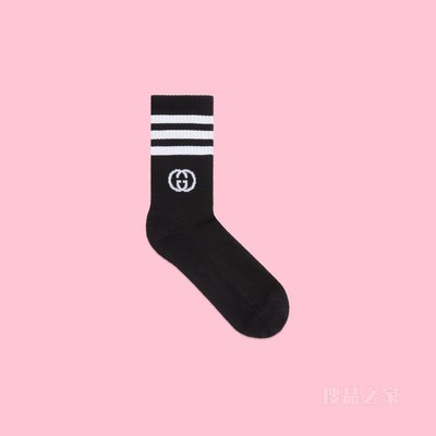 adidas x Gucci联名系列中筒袜 黑色和白色