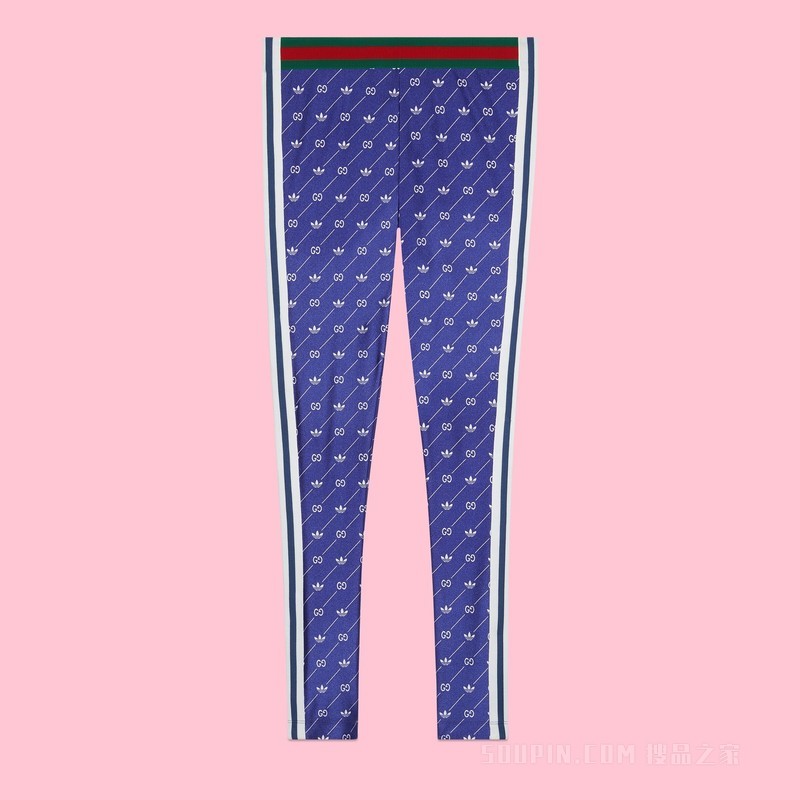 adidas x Gucci联名系列莱卡运动长裤 蓝色