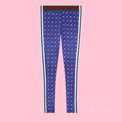 adidas x Gucci联名系列莱卡运动长裤 蓝色