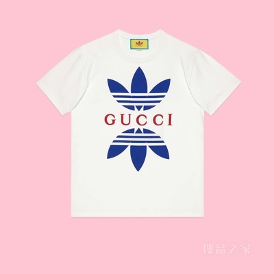adidas x Gucci联名系列针织棉T恤 白色