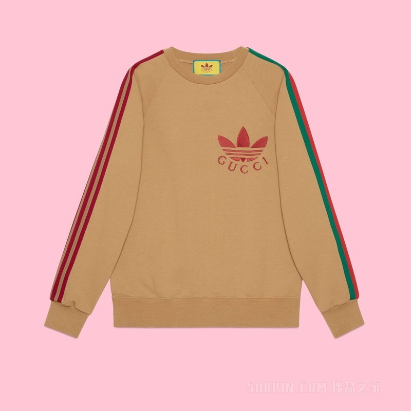adidas x Gucci针织棉卫衣 深米色
