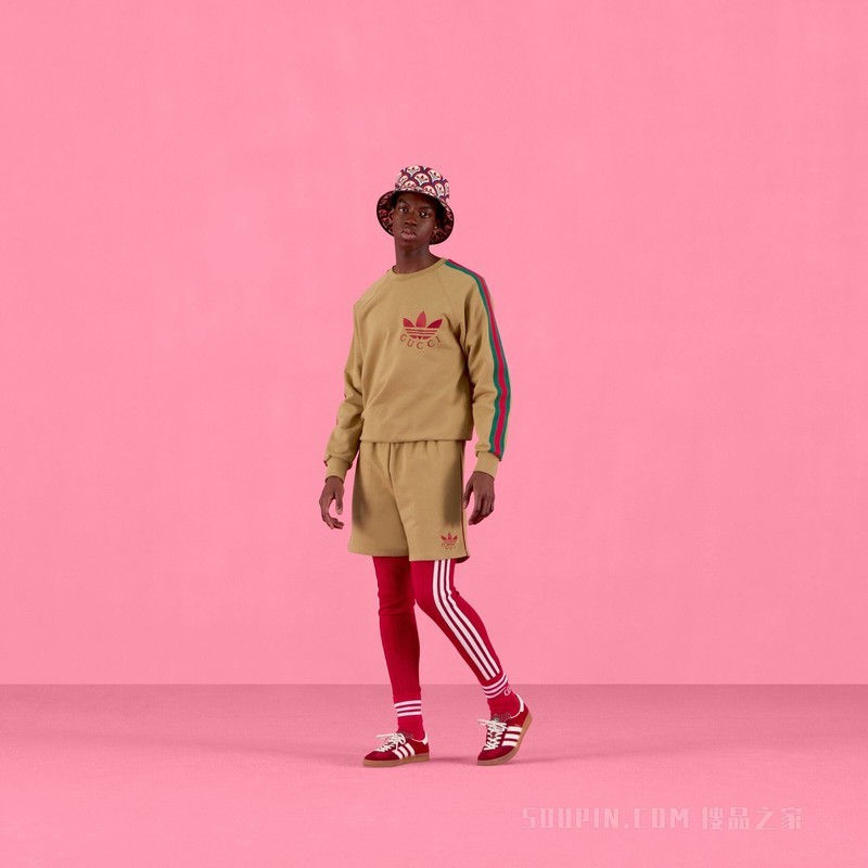 adidas x Gucci针织棉卫衣 深米色