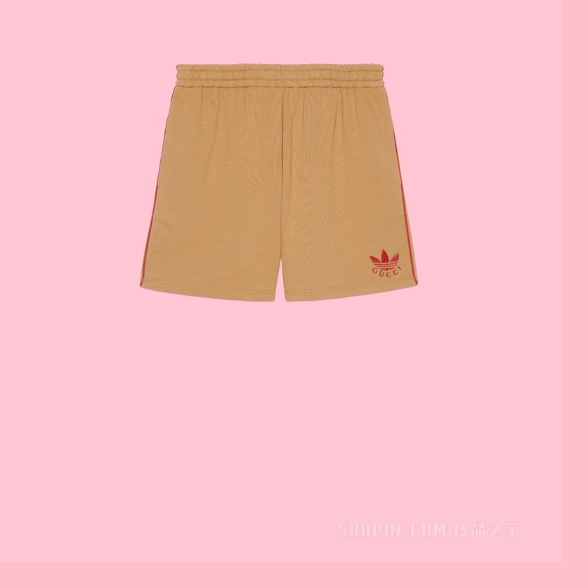 adidas x Gucci联名系列针织棉短裤 深米色