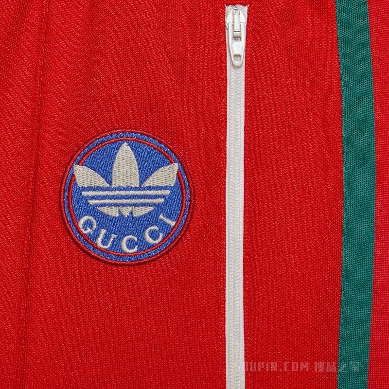 adidas x Gucci联名系列针织棉运动长裤 红色