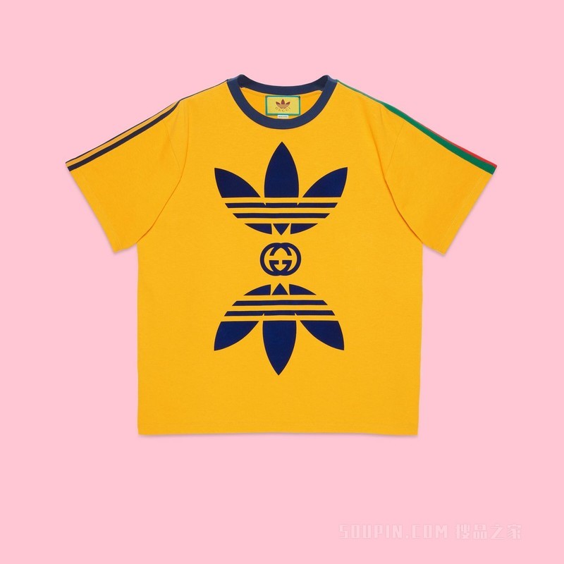 adidas x Gucci联名系列针织棉T恤 黄色