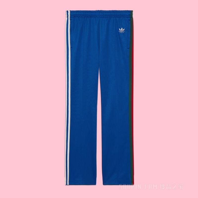 adidas x Gucci联名系列针织棉运动长裤 钴蓝色