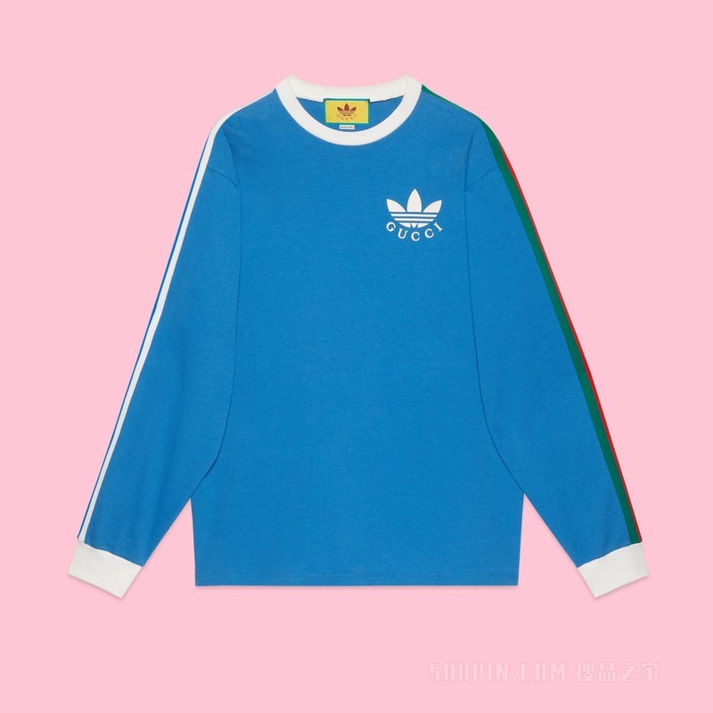 adidas x Gucci联名系列针织棉T恤 蓝色