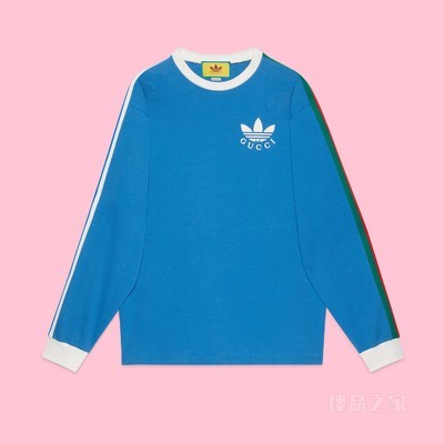adidas x Gucci联名系列针织棉T恤 蓝色