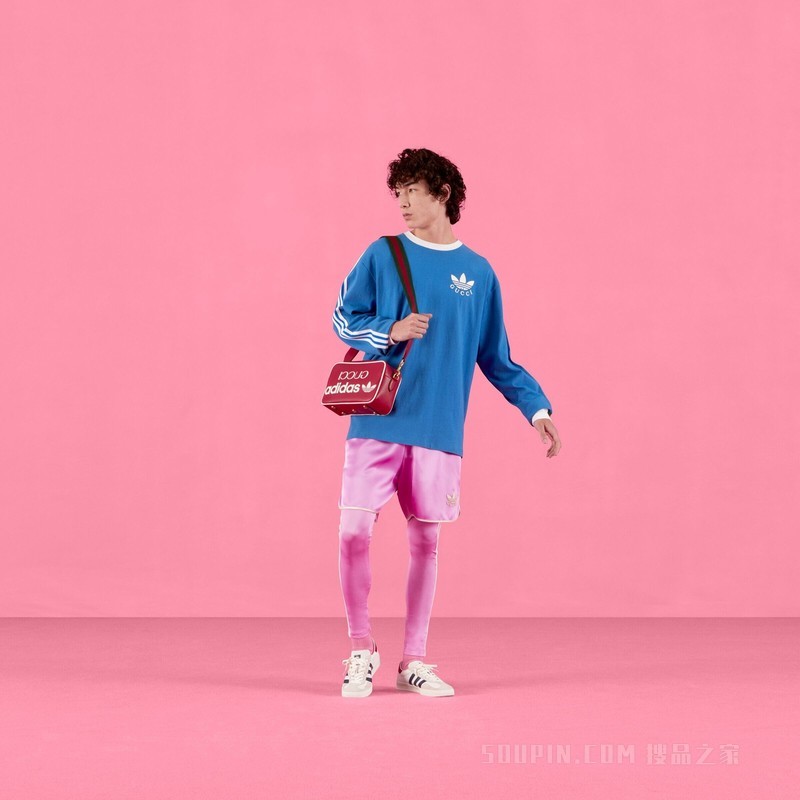 adidas x Gucci联名系列针织棉T恤 蓝色